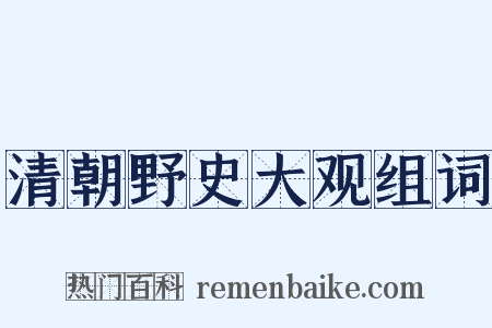 清朝野史大观组词是什么意思的图片